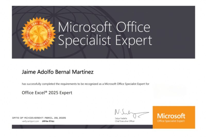 Certificado MOS 365